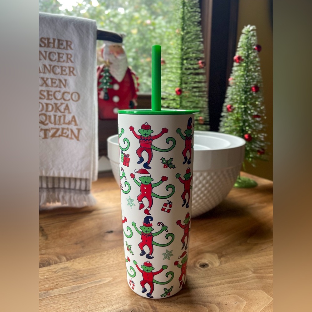 STARBUCKS x Roller Rabbit 2025 Christmas Tumbler – 24oz Cup w/ Lid & Straw – NEW